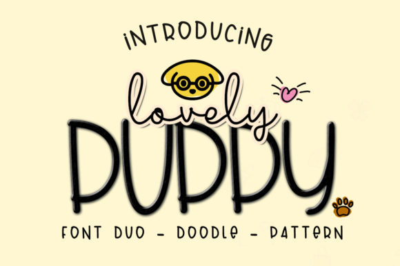 Beautiful Typography with Lovely Puppy Duo