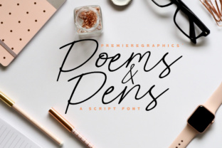 Poems Pens: A Script Handwritten Font for Creative Product Design